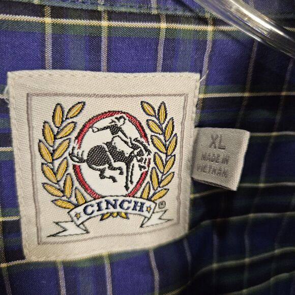 Cinch Western Plaid Button Down Shirt Size XL Classic Long Sleeve Cotton Rodeo - Picture 6 of 6